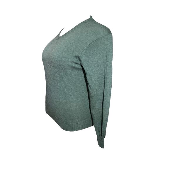 Jos. A. Bank Signature Collection 100% Merino Wool V-Neck Sweater sz Large Green - Picture 2 of 7